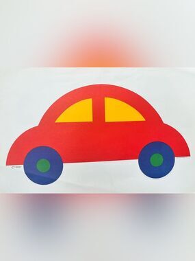 Marimekko Car Auto Silkscreen Print 11x14 1982 Contempo collaboration